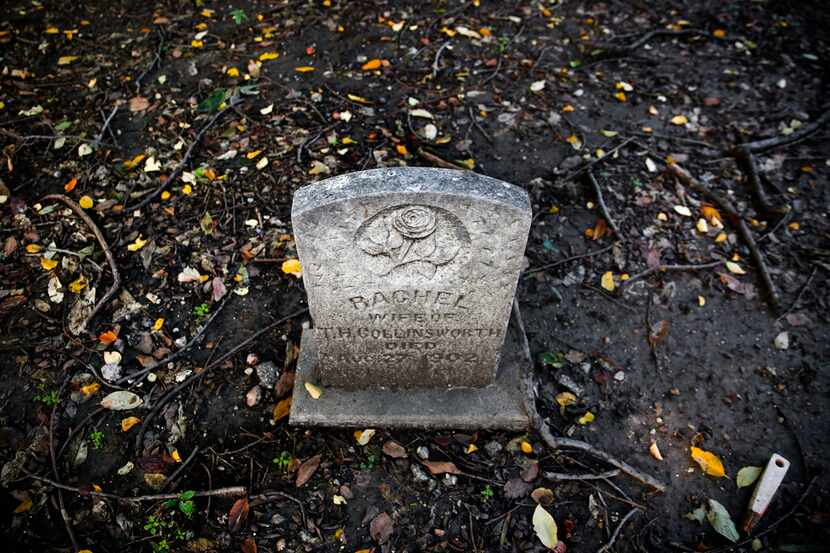 A headstone in the historic Collinsworth Cemetery in Plano, where many victims of a smallpox...