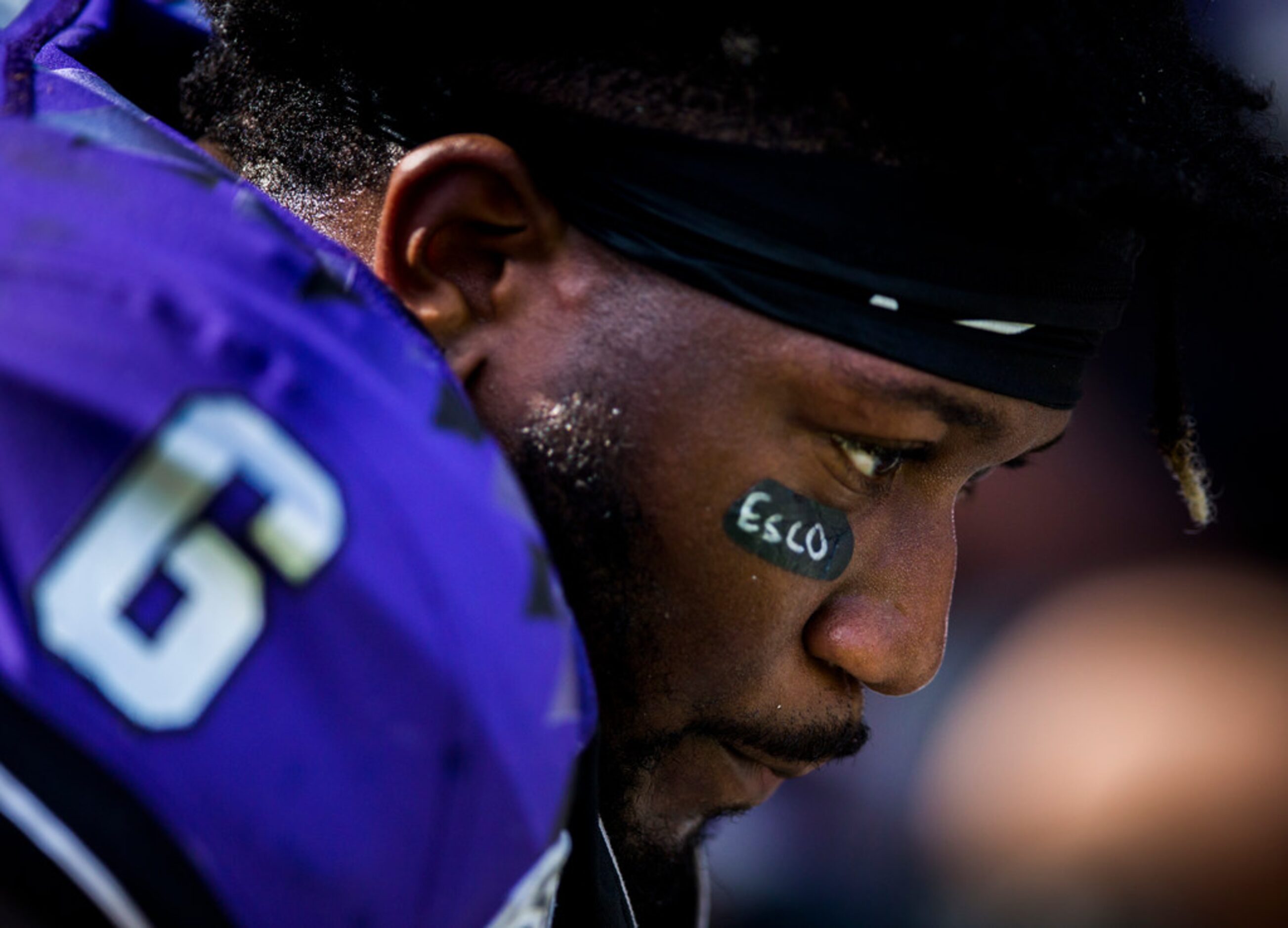 TCU Horned Frogs running back Darius Anderson (6) sits on the bench during the second...