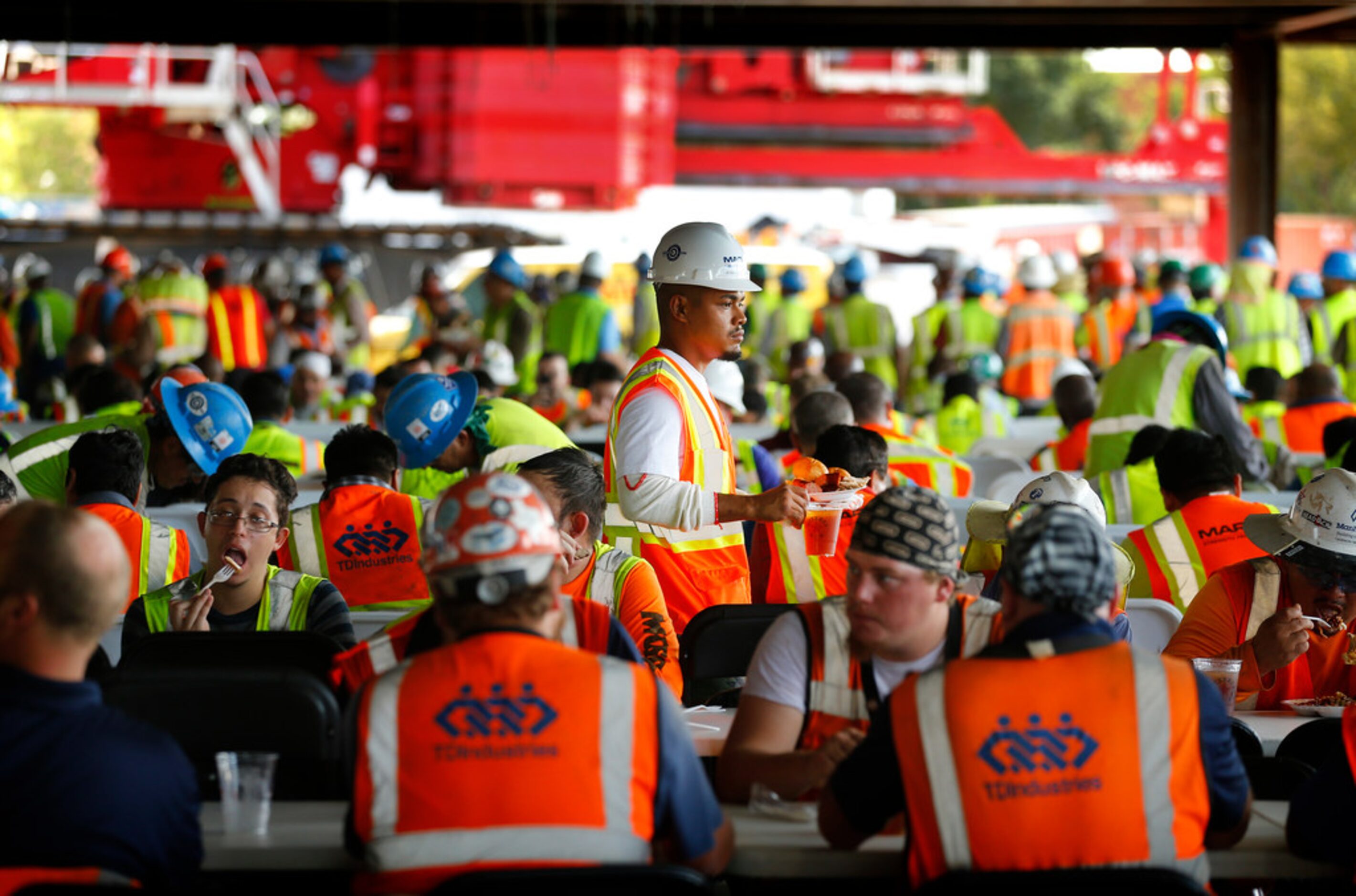 Hundreds of construction workers were served lunch today in honor of the One Million Man...