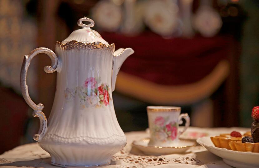 A teapot and tea cup at the Sullivan House at Dallas Heritage Village