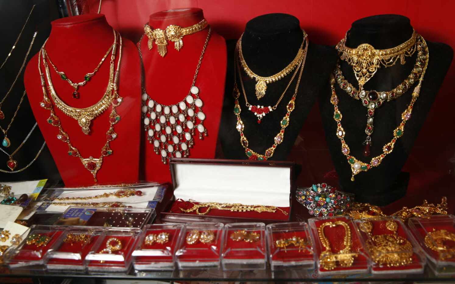 Jewelry at Neeru Bhandari's shop called Namaste Neeru Fasion, she is a Bhutanese refugee who...