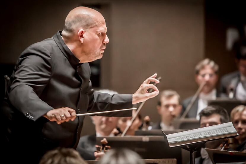 Jaap Van Zweden conducts the Dallas Symphony Orchestra during its performance of Mahler's...