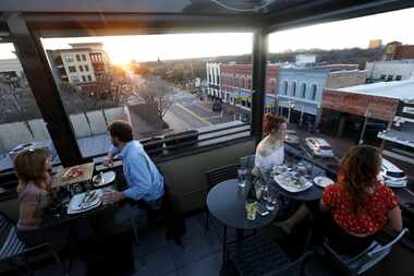 The rooftop bar at Urban Crust in downtown Plano