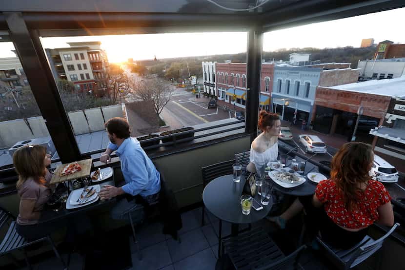 The rooftop bar at Urban Crust in downtown Plano
