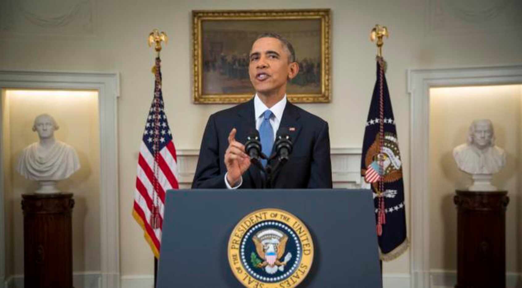 
				El presidente Barack Obama al anunciar la reanudación de relaciones con Cuba. (AP/DOUG...