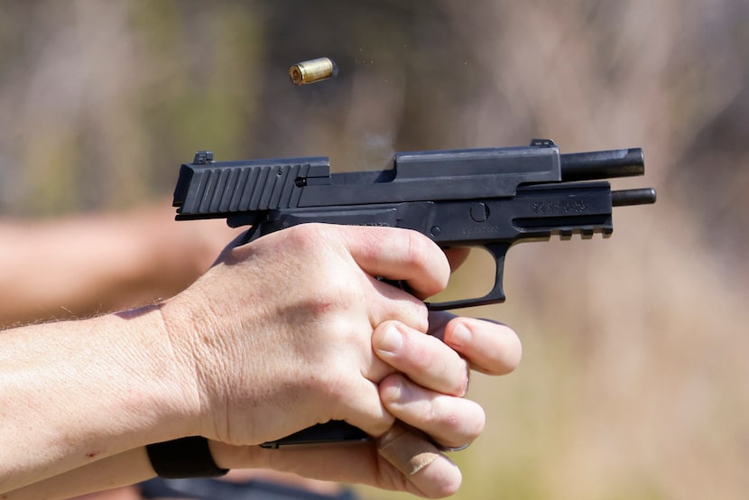 Participants take part in a firearm certification on, Saturday, Sept. 9, 2023, in...