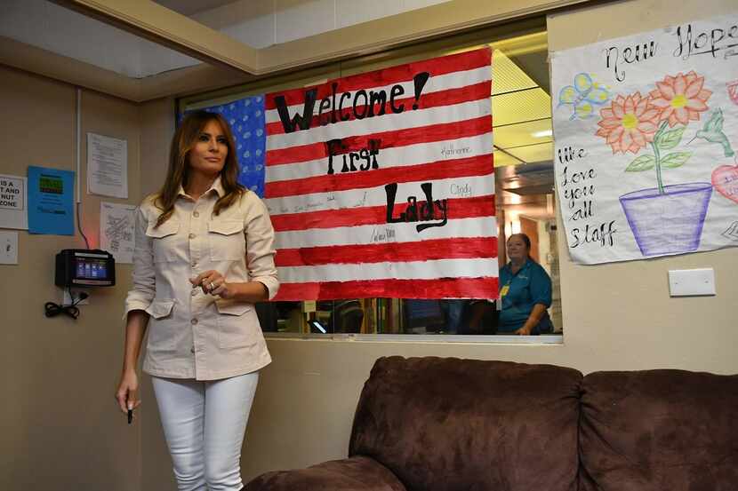  First lady Melania Trump visits the Luthern Social Services' Upbring New Hope Children's...