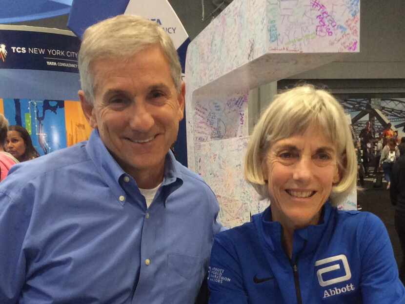 Dallas ISD board president Dan Micciche with American long-distance running legend Joan...