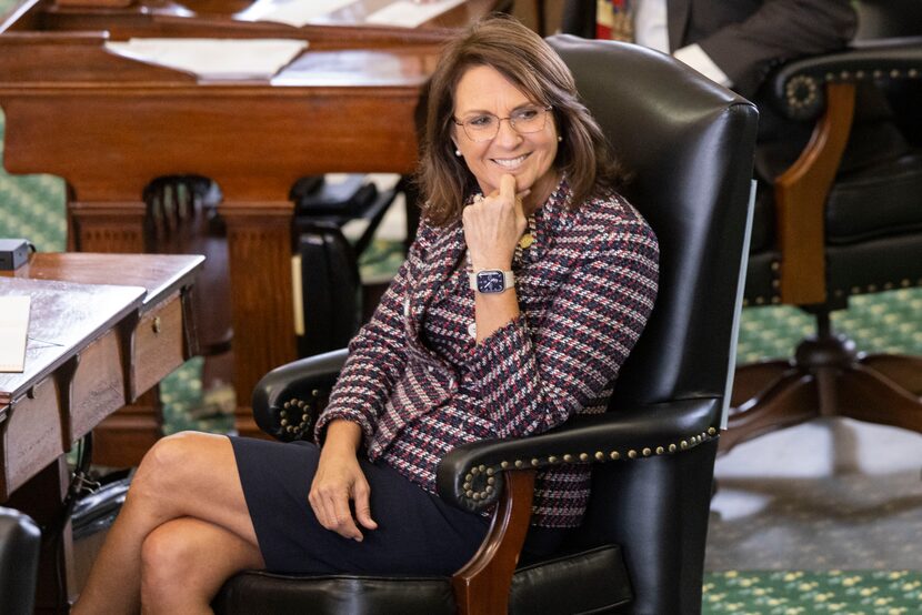 Sen. Angela Paxton, R-McKinney, wife of Texas Attorney General Ken Paxton, smiled at a...