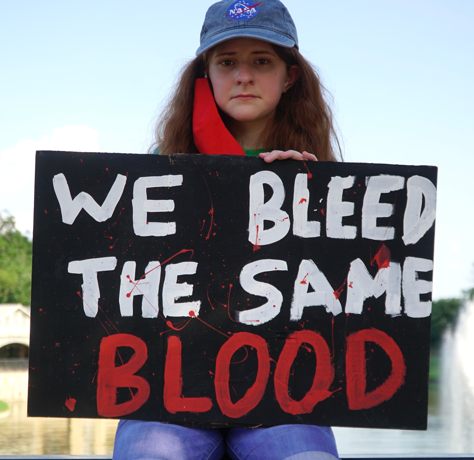 Ava Massie (13) was among hundreds of people who marched in a protest in Irving, Texas on...