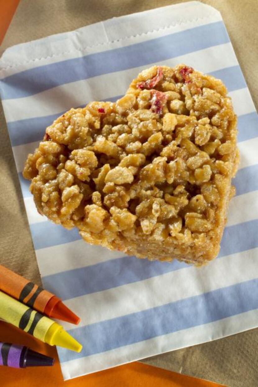 
Heart Crispy Treats are a healthy, fun snack for school kids. 
