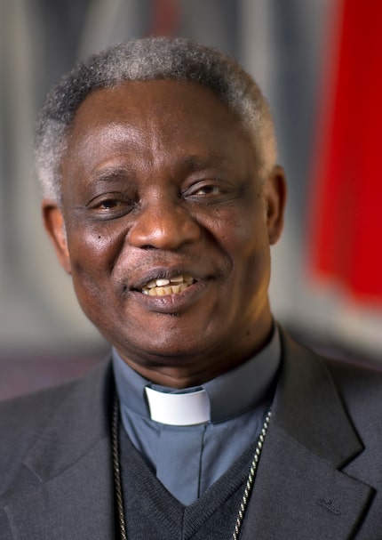  ADD FEB. 12 IN BODY OF CAPTION - Ghanian Cardinal Peter Kodwo Appiah Turkson talks during...