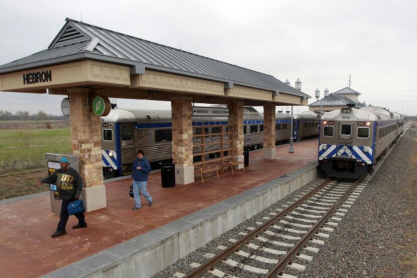 The Hebron station in Lewisville is along the A-train route of the Denton County...