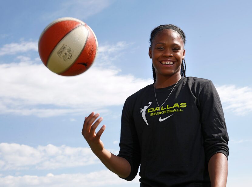 Dallas Wings Moriah Jefferson poses for a portrait near her home in Frisco, on Wednesday,...