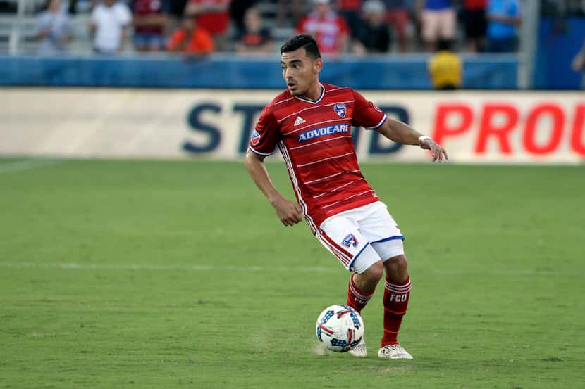FC Dallas midfielder Carlos Cermeno. (AP Photo/Tony Gutierrez)