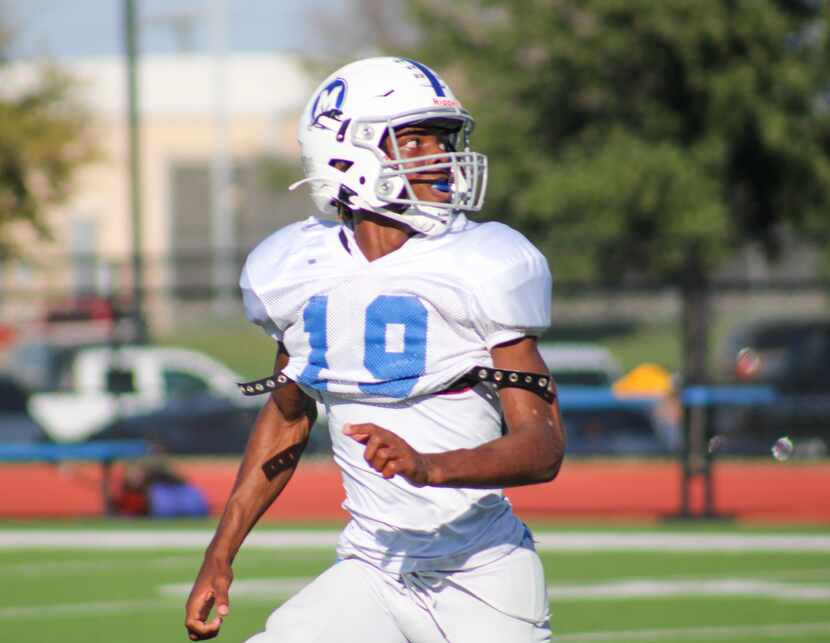 Midlothian junior Bryant Wesco leads all Dallas-area 5A wide receivers in yards (766) and...