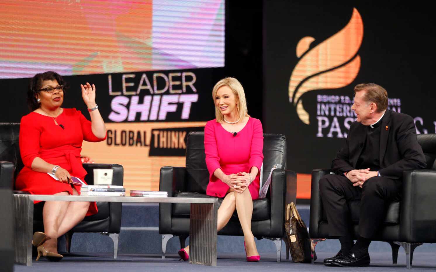 White House correspondent April Ryan (left) moderated Thursday's panel discussion, which...