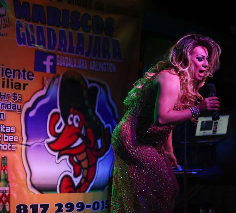 Lorena de Rivera performs as Mexican singer Dulce in the Farahon Espectáculo show at...
