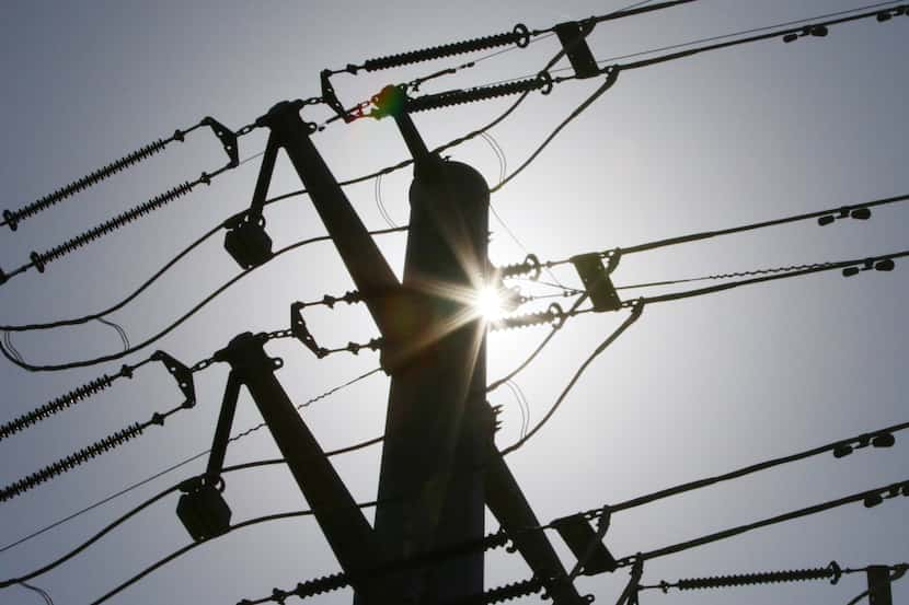 Power lines connecting to the Texas-New Mexico Power Company's Lakeponte Station are...