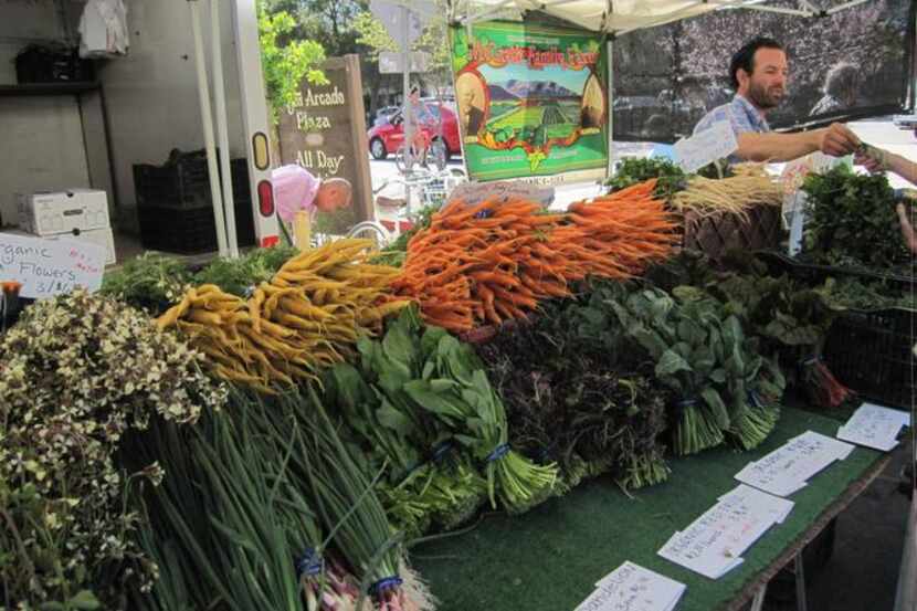 
The weekly farmers market in Ojai, Calif. 
