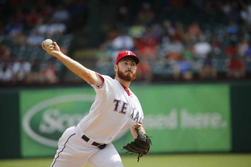 Texas Rangers relief pitcher Sam Dyson (47) is pictured during the Seattle Mariners vs. the...