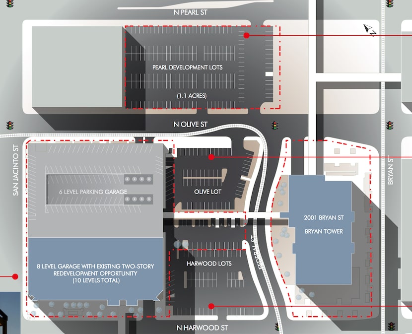 The Bryan Tower sale includes three downtown Dallas parking lots for additional development.