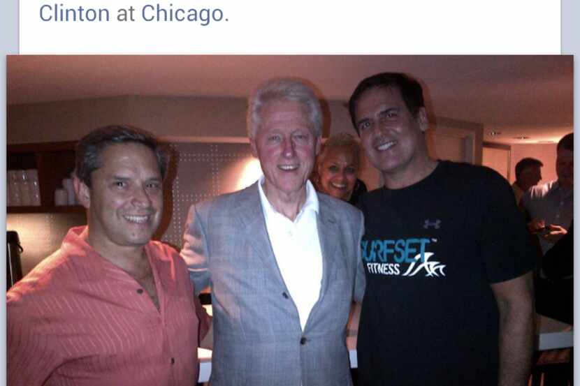Mavs owner Mark Cuban with former President Bill Clinton, taking in the NBA Finals in Chicago.