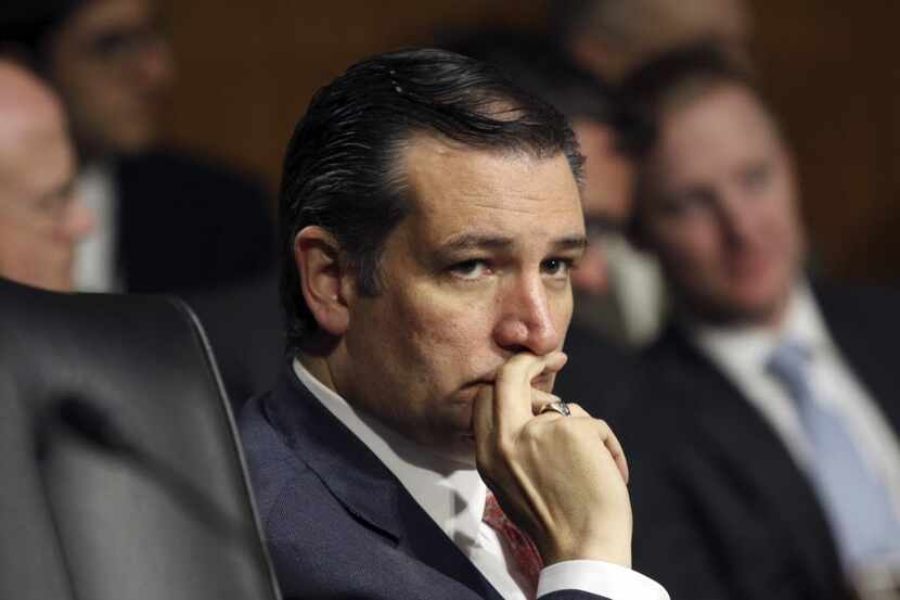 Sen. Ted Cruz listened during a meeting Tuesday of the Senate Judiciary Committee. He...