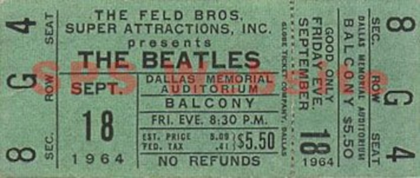 A balcony ticket to see the Beatles at their 1964 Dallas concert cost only $5.50. 