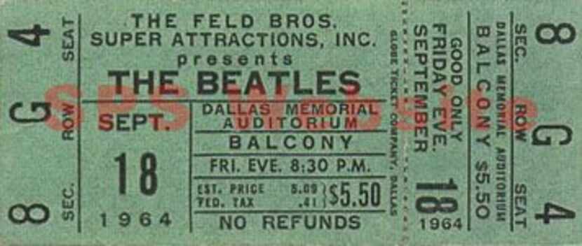 A balcony ticket to see the Beatles at their 1964 Dallas concert cost only $5.50. 