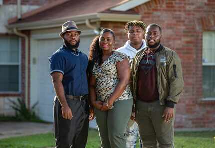Sammie Anderson (second from left) filed a police brutality complaint with DeSoto police in...