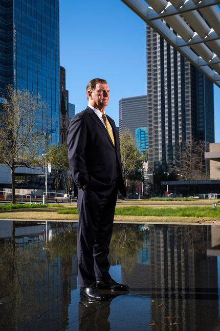 Dallas Mayor Mike Rawlings photographed outside the Winspear Opera House in the Dallas Arts...