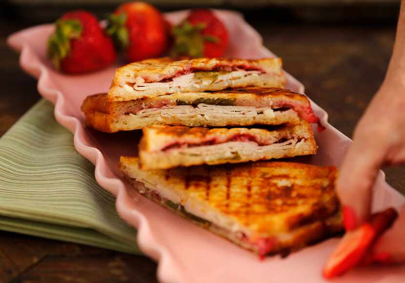 Strawberry smoked turkey summertime panini 