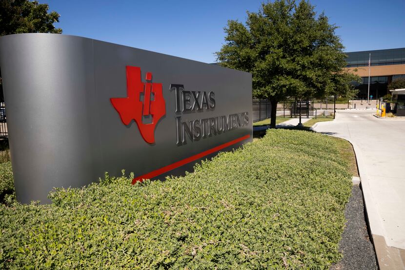 The entrance to a new semiconductor fabrication plant that Texas Instruments recently opened...