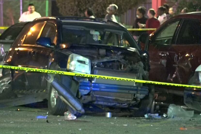 Police arrested two street racers after one of them fatally struck a man while he was...