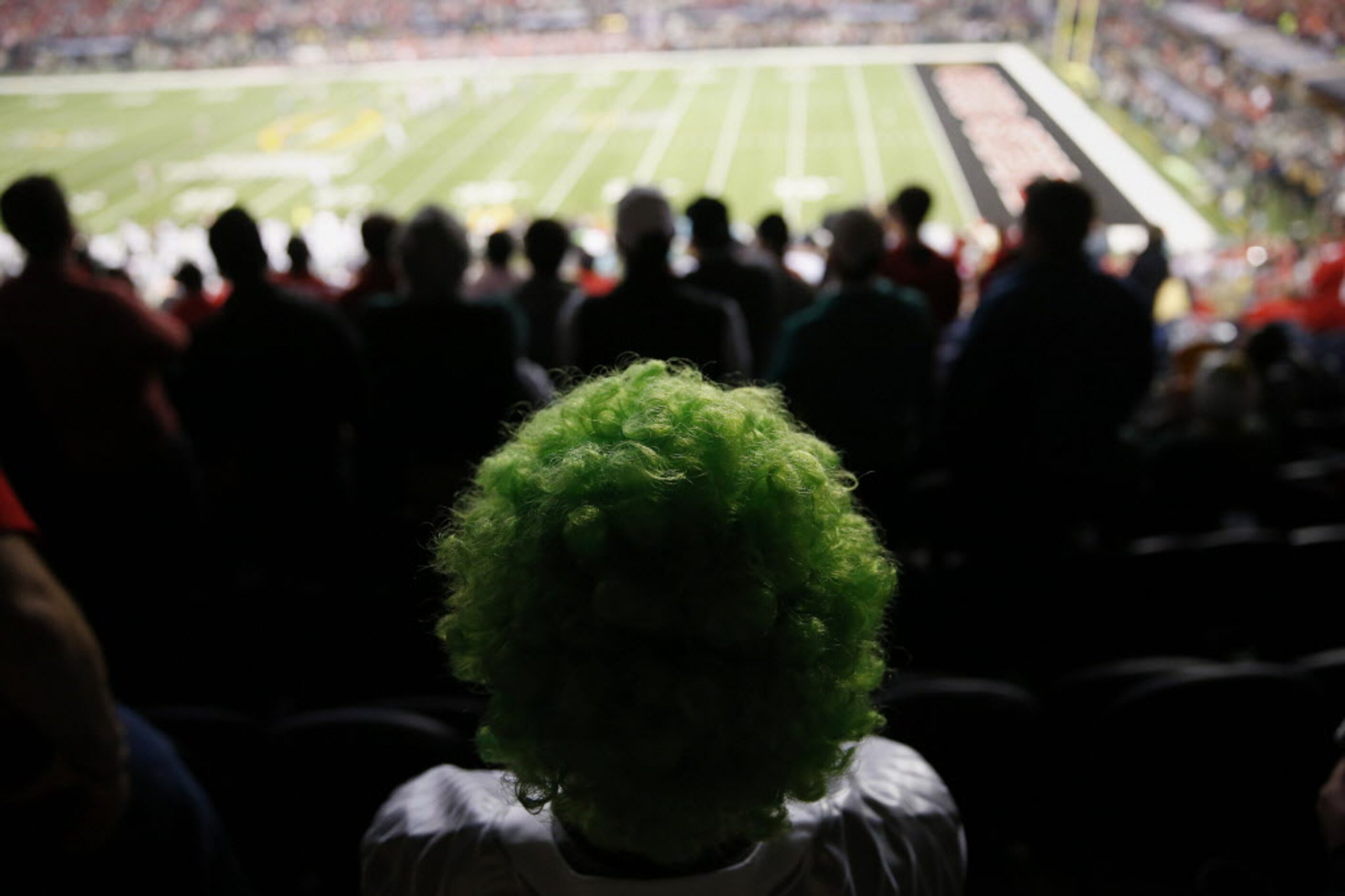 An Oregon Ducks fan sits dejected as the Ducks fourth quarter comes to a close during the...