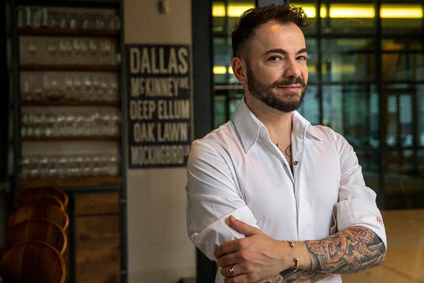 Chef Giuliano Matarese poses for a portrait at Mille Lire restaurant in Dallas on Friday,...