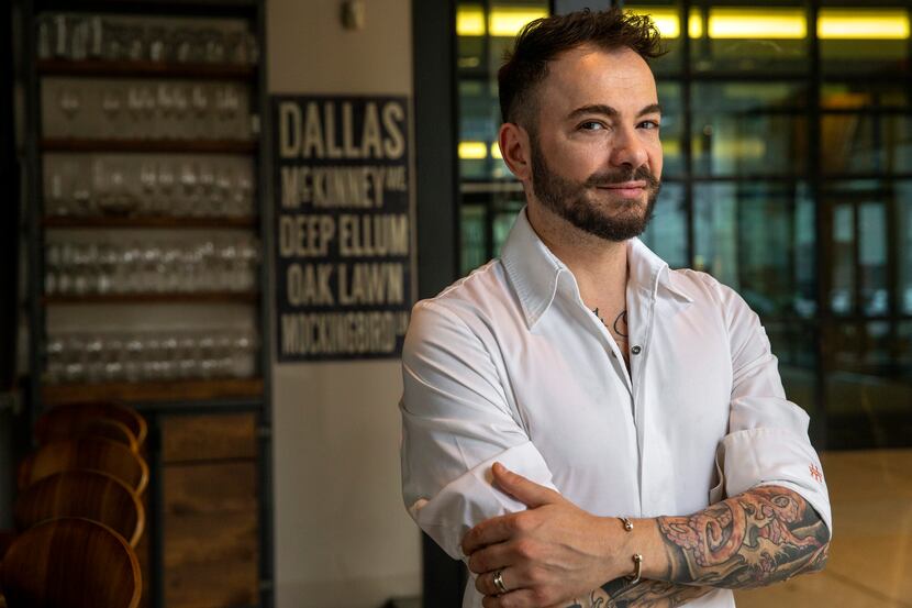 Chef Giuliano Matarese poses for a portrait at Mille Lire restaurant in Dallas on Friday,...