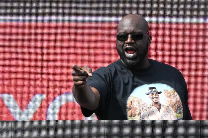 Shaquille O'Neal performs as DJ Diesel after the NASCAR Cup Series Toyota / Save Mart 350 at...