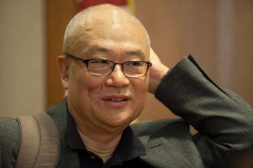 Author Ha Jin at the 2016 Texas Book Festival inside the State Capitol of Texas in Austin.  ...