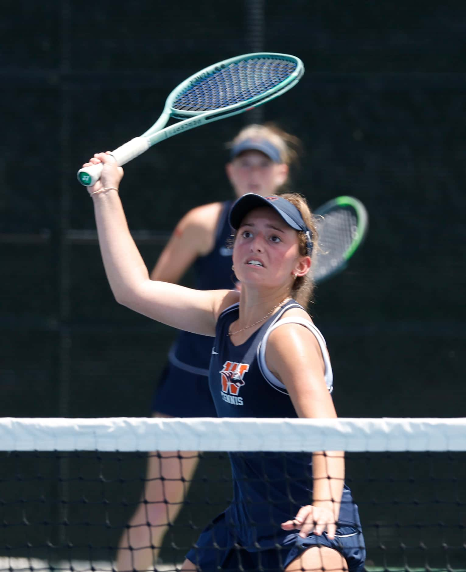 5A girls doubles final: Frisco Wakeland's Ella Wertz prepares to make a hit as Mariella...