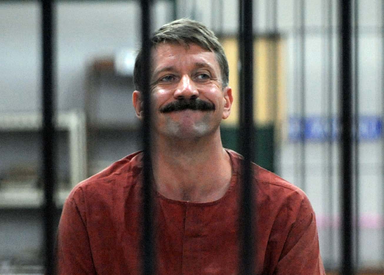 Russian arms dealer, Viktor Bout, dubbed the "Merchant of Death", sits in a cell at the...