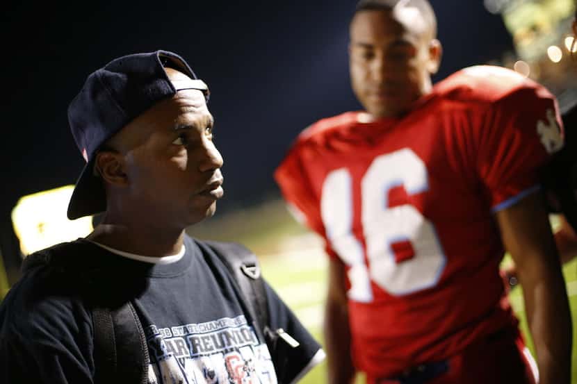 Writer, director and former Carter High School football player Arthur Muhammad works on the...