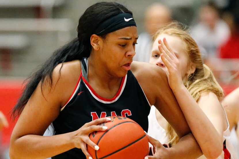 Baylor signee Hannah Gusters of Irving MacArthur is tied for the area lead in rebounds (10.9...