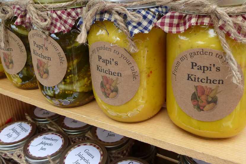 Tangy, slightly sweet Papi's Kitchen Banana Pepper Mustard, a 2018 State Fair of Texas...