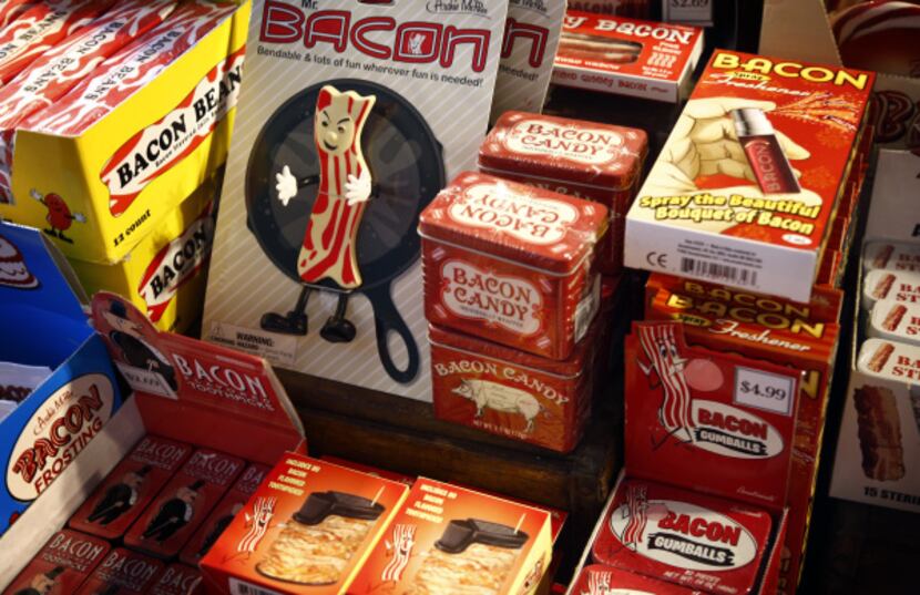 The bacon section of Atomic Candy is a favorite of customers at the Denton shop.