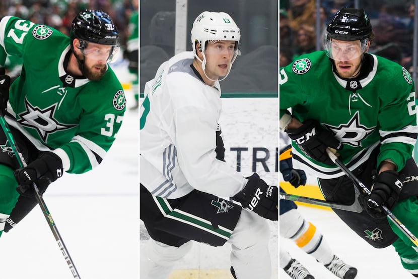 From L to R: Dallas Stars players Justin Dowling, Mark Pysyk, Jamie Oleksiak.