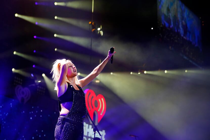 Ellie Goulding performs at KISS-FM's annual Jingle Ball 2015 concert at the American...