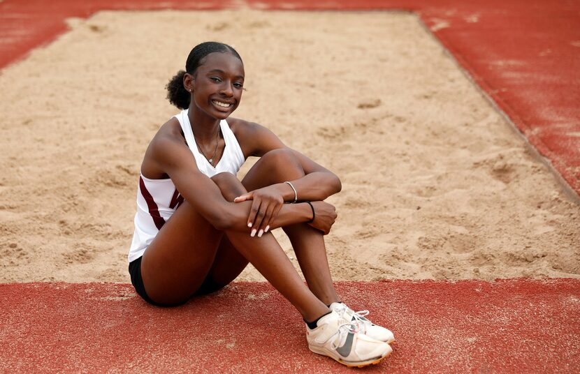 Mansfield Timberview's Taylor Fingers qualified for the UIL state meet in triple jump, long...