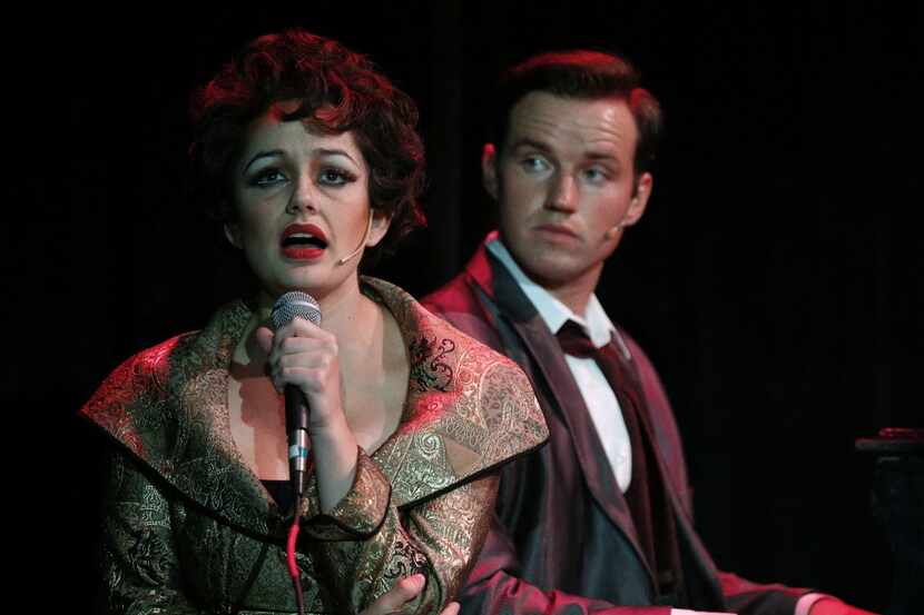 Janelle Lutz as Judy Garland) and Alex Ross  as Peter Allen in "The Boy From Oz." 